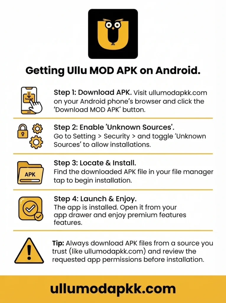 Ullu MOD APK on your Android